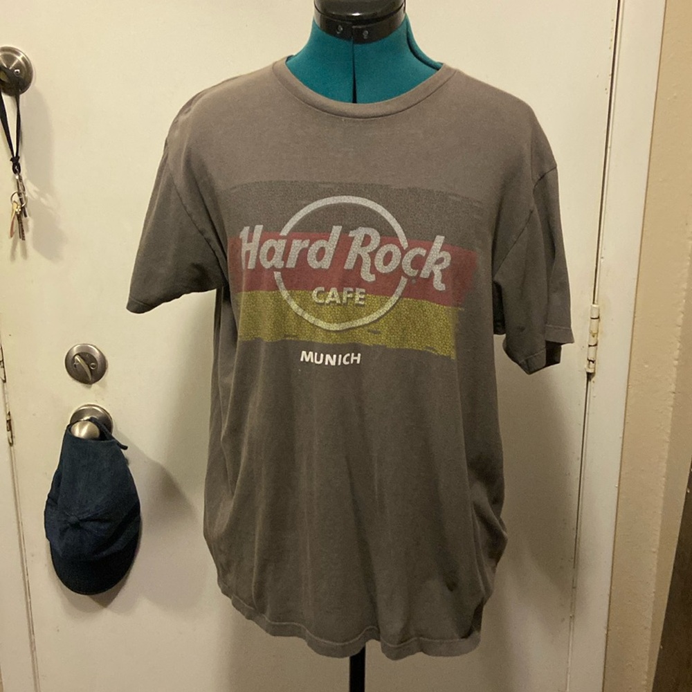 Vintage Hard Rock Cafe T-Shirt Large short sleeve Munich army green
